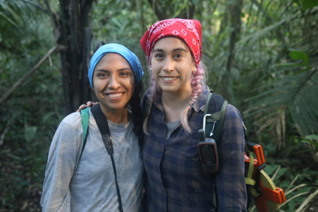 Nicole (right) and Claudia enjoying their time in the forest.